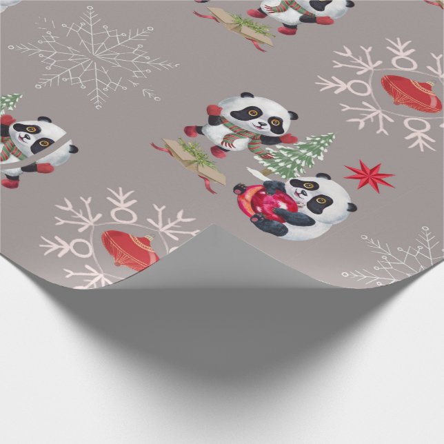 Presente Belo papel de moldagem de natal Panda (Ponta)