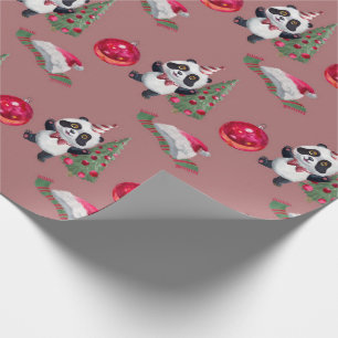 Presente Belo papel de moldagem de natal Panda