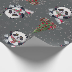 Presente Belo papel de moldagem de natal Panda