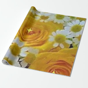 Presente Belo papel de ondulação de rosas amarelas