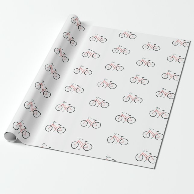 Presente Bicicletas cor-de-rosa doce em papel de embalagem  (Desenrolado)