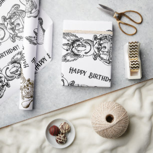Presente Bobo encara preto e branco com o papel de humor