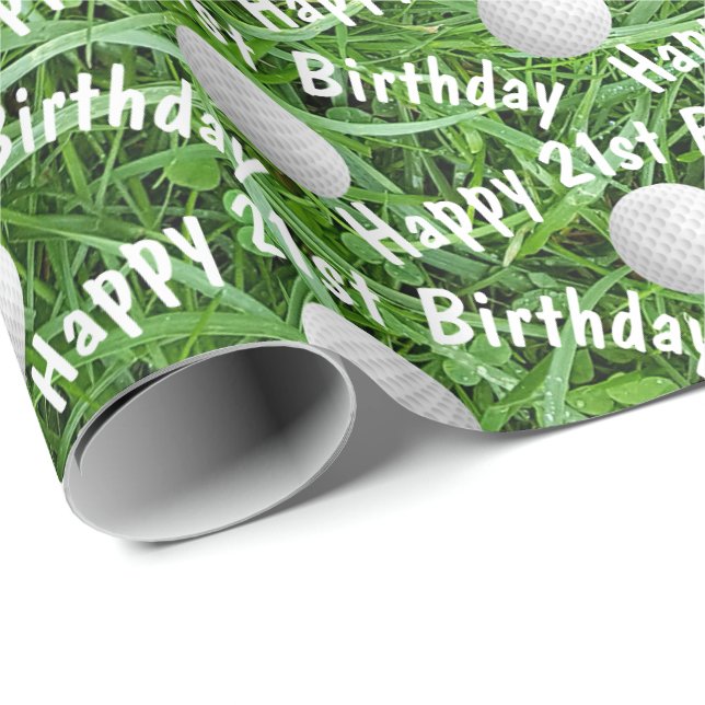 Presente Bolas de golfe de aniversário de 21 anos no papel  (Ponta do rolo)