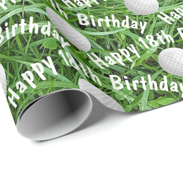 Presente Bolas de Golfe do 18º aniversário em Papel de Emba (Ponta do rolo)