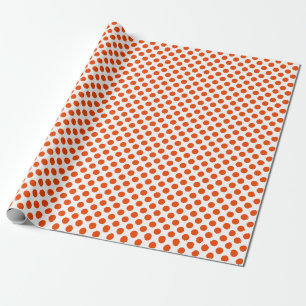 Presente Bolinhas cor-de-laranja brilhante no papel de enro