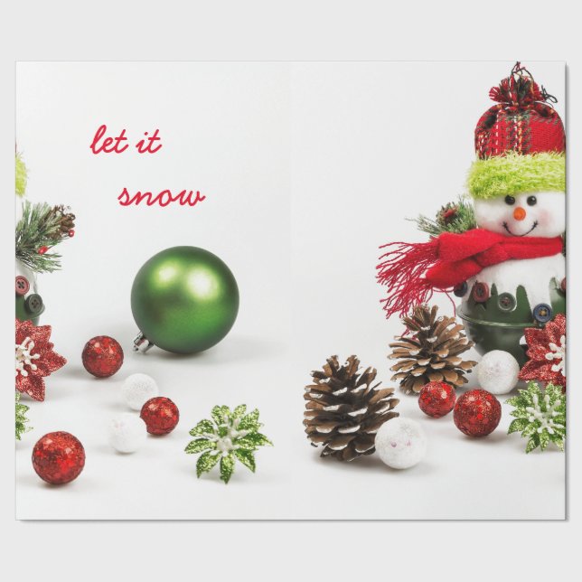 Presente Boneco de neve com baubles e papel de envolvimento (Barra)