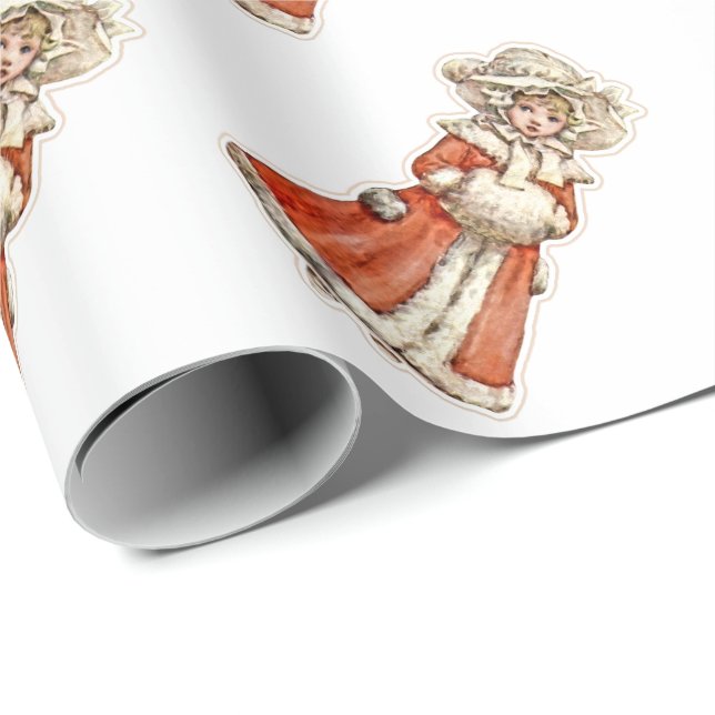 Presente Boneco de papel infantil vitoriano muff de casaco  (Ponta do rolo)