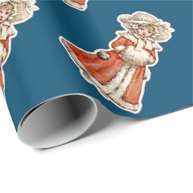 Presente Boneco de papel infantil vitoriano muff de casaco  (Ponta do rolo)