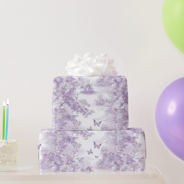 Presente Borboletas Roxas Em Papel De Fundo Roxo Casamento  (Presentes para festas)