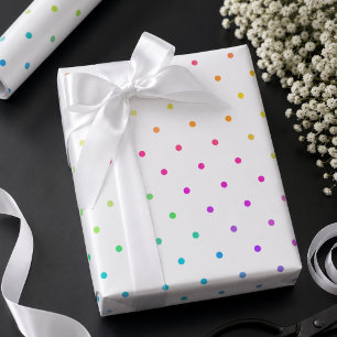 Presente Branco com papel de enrolamento de Bolinhas de vár