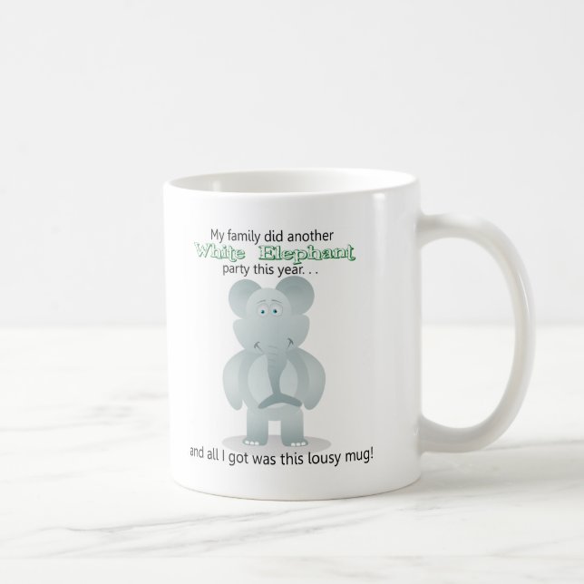 Presente branco de Elepant - caneca de café (Direita)