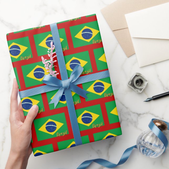 Presente Brasil: Papel De Embalagem, Natal Vermelho, Bandei (Presentear)