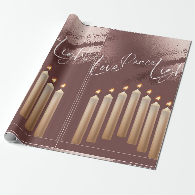PRESENTE BRONZE HANUKKAH EMITIU PAPEL DE EMBALAGEM (Desenrolado)