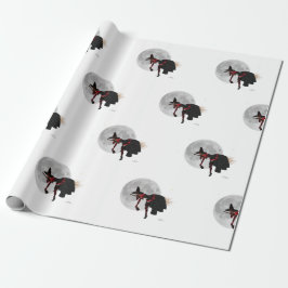 Presente Bruxa Tipsy Sobre Papel De Embalagem De Broom Voad