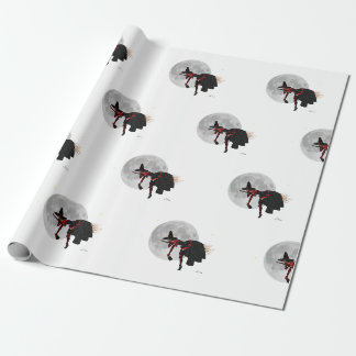 Presente Bruxa Tipsy Sobre Papel De Embalagem De Broom Voad