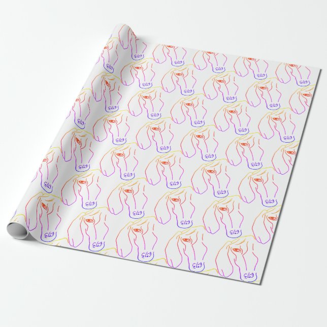 Presente Cabeça Dachshund, Papel de Desenho de Arte (Desenrolado)