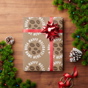Presente Café torrado design de papel de embalagem de Natal