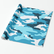 Camuflagem azul| Papel de embalagem