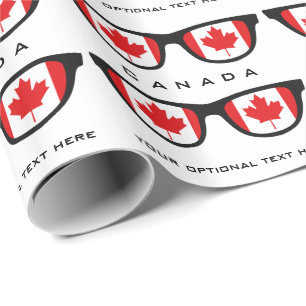Presente Canadá Dobra texto personalizado e papel de empaco