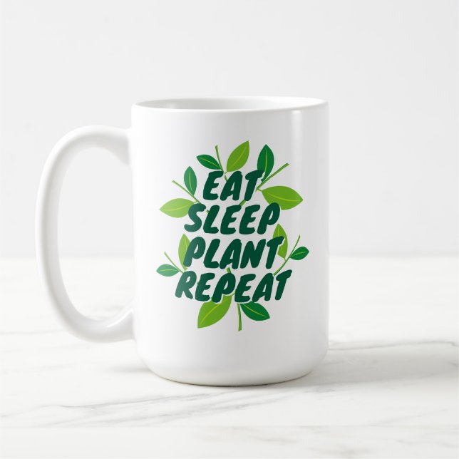 Presente caneca de café para jardineiro Repita Com (Esquerda)