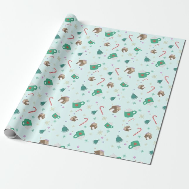 Presente Canes de chocolate e papel de moldagem para casas  (Desenrolado)