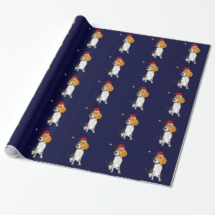 Presente Cão engraçado do lebreiro que veste o papel de