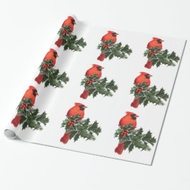 Presente Cardeal em papel de enrolamento Holly 3