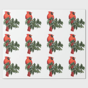 Presente Cardeal em papel de enrolamento Holly 3