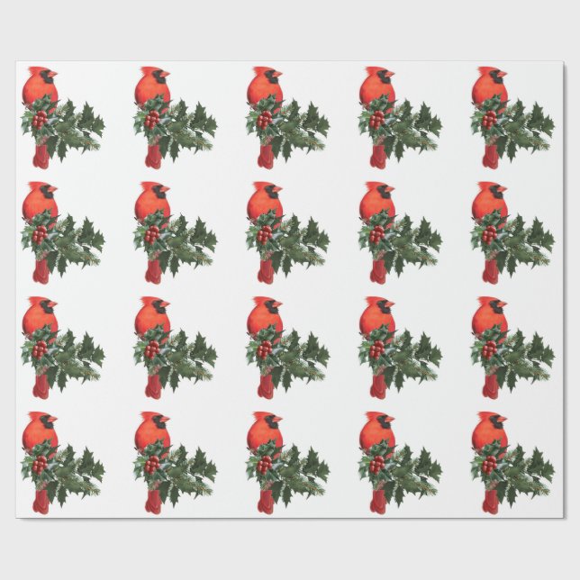 Presente Cardeal em papel de moldagem Holly 2 (Aberto)