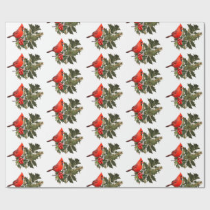 Presente Cardeal sobre papel de moldagem Holly
