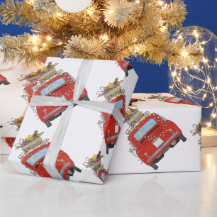 Presente Carro vermelho com presentes de Natal Papel de enr