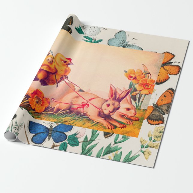 PRESENTE CARTÃO RETRÔ PERSONALIZADO DE PÁSCOA C/ PAPEL DE P (Desenrolado)