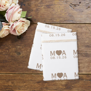 Presente Casal de Casamento Papel de Moldagem Monograma