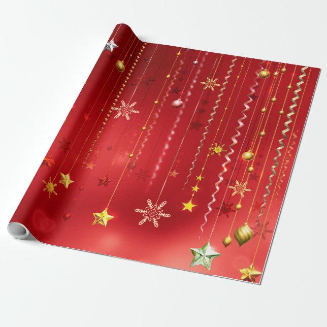 Presente Celebração de Natal da Crimson Papel de Moldagem (Desenrolado)