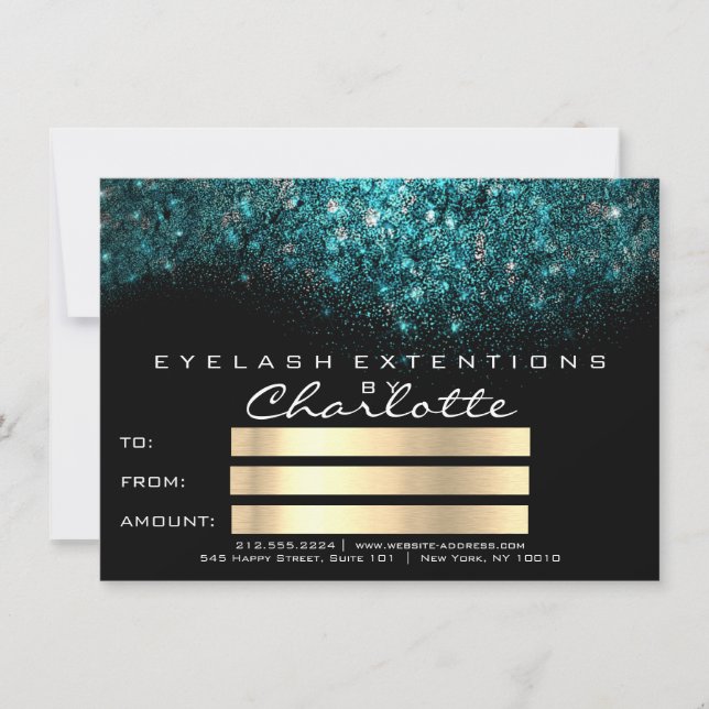 Presente Certificado Azul Turquesa Preto Branco (Frente)
