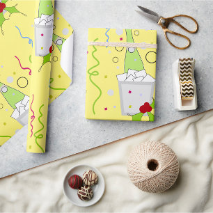 Presente Champanhe No Papel De Enchimento De Enchimento De 