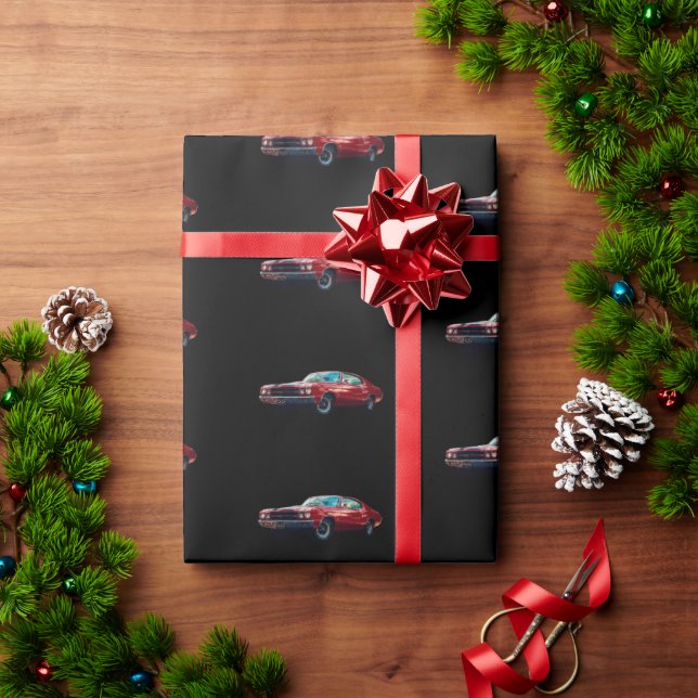 Presente Cherry Red Chevy em Papel de Embalagem de Matte Pr (Presente de Natal)
