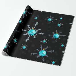 Presente Chic Dark Snowflakes Papel de enrolamento de decor