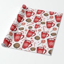 Chocolate quente de Natal e papel de molho