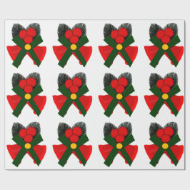 Presente Cintos Vermelhos E Papel De Enrolamento Holly