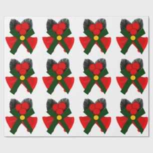 Presente Cintos Vermelhos E Papel De Enrolamento Holly