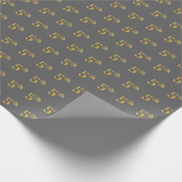 Presente Cinza, 5 Dourada (Quinta) Papel de enrolamento de 