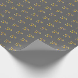 Presente Cinza, 5 Dourada (Quinta) Papel de enrolamento de 