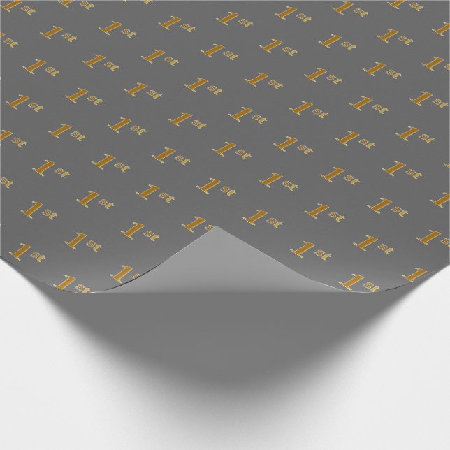 Presente Cinza, Faux Dourado 1 rua (Primeira) Papel de Enca (Ponta)