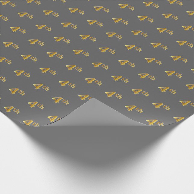 Presente Cinza, Faux Dourado 4º (4º) Papel de Encapsulament (Ponta)