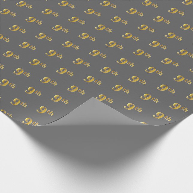 Presente Cinza, Faux Dourado 9º (Nono) Papel de Encapsulame (Ponta)