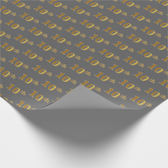Presente Cinza, papel de enrolamento de eventos Dourado 10º (Ponta)