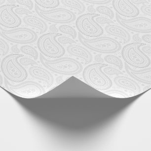 Presente Cinzas de Paisley no papel de envolvimento branco