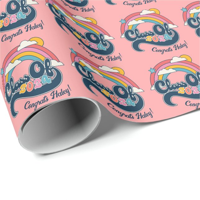 Presente Classe de nome personalizado 2024 Papel de enrolam (Ponta do rolo)