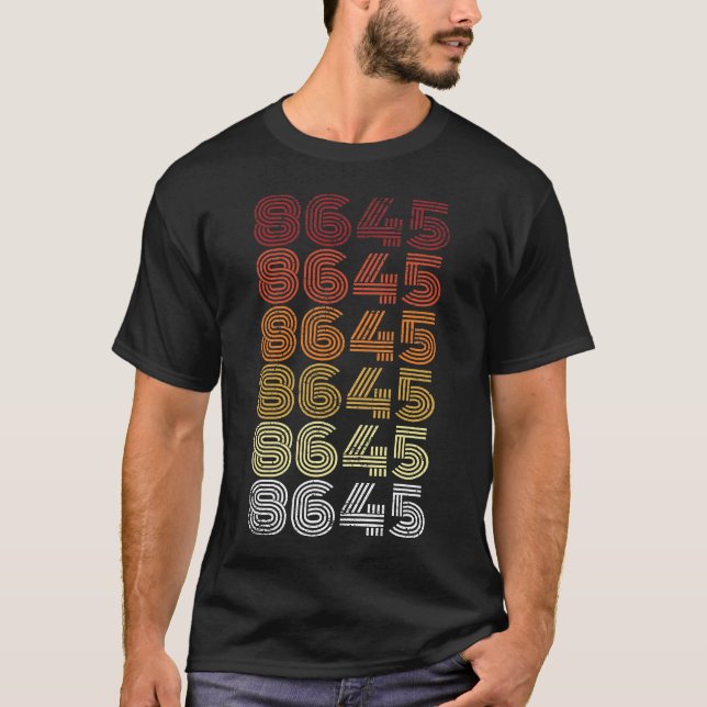 Presente Clássico de T-shirt Vintage 8645 86 45 (Frente)